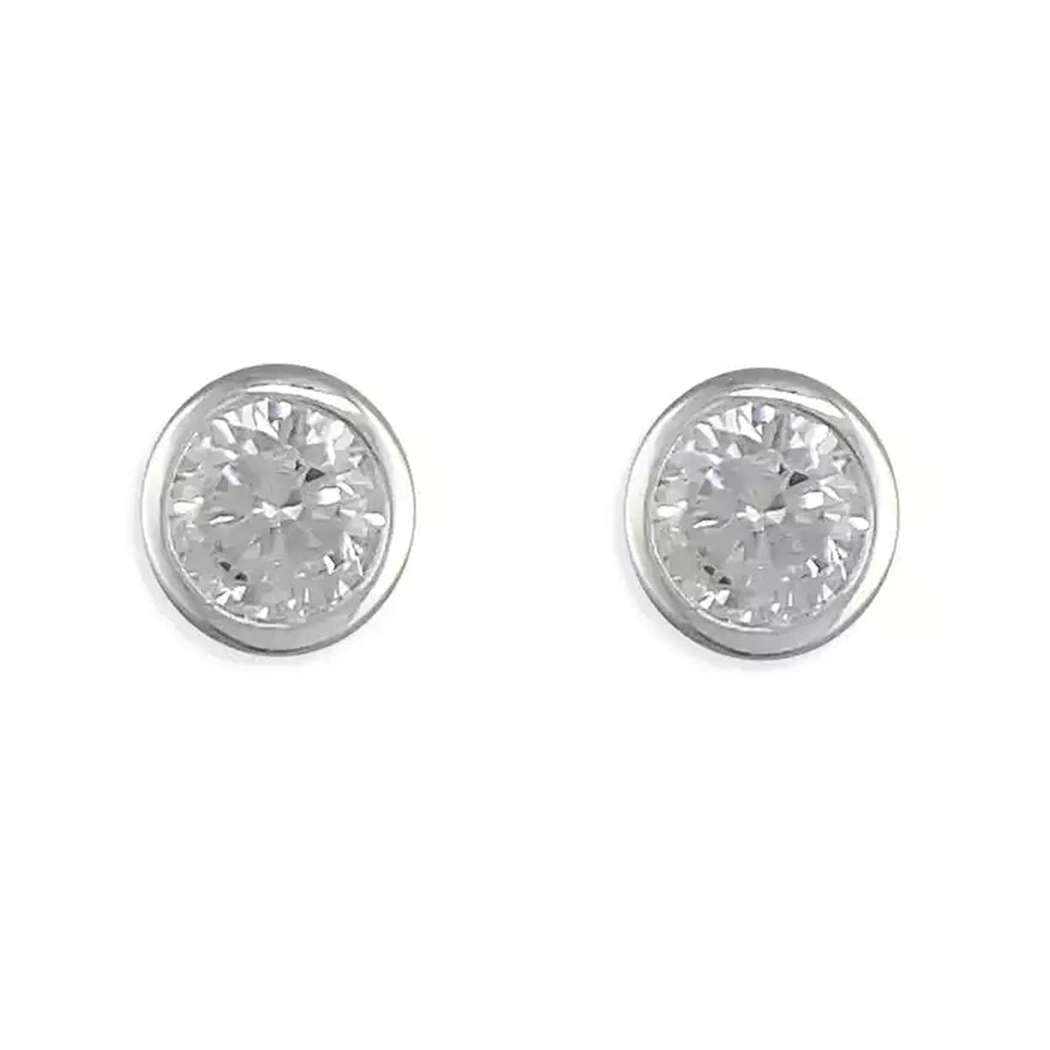 sterling silver clear crystal April Birthstone Stud Earrings for women by Melchior Jewellery