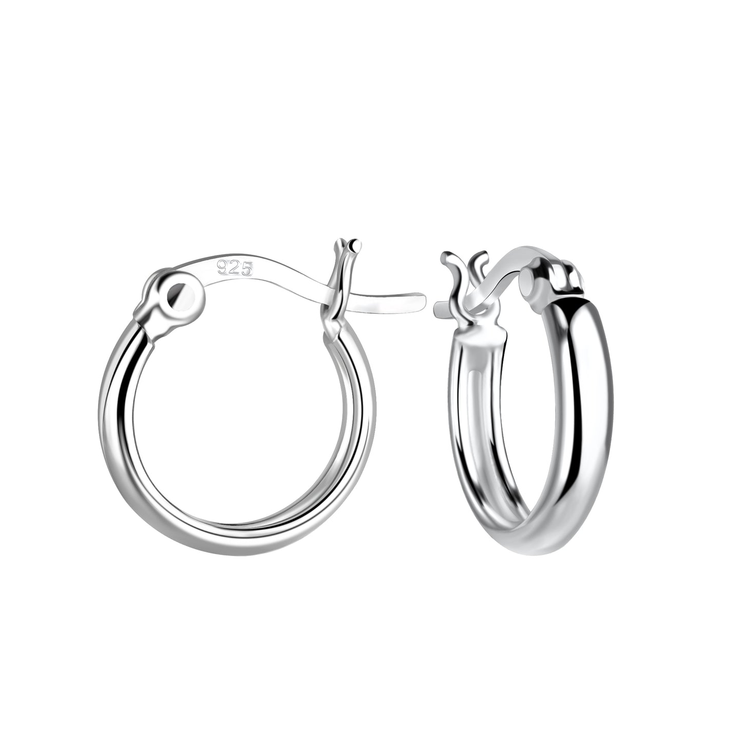Melchior Jewellery silver french lock hoop earrings for women with polished finish