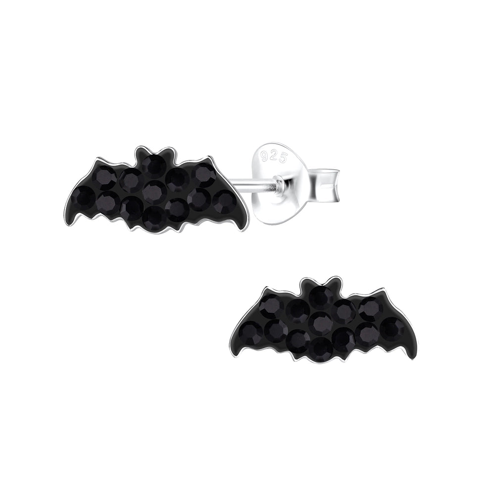 Melchior Jewellery black bat stud earrings for children Halloween jewellery for kids