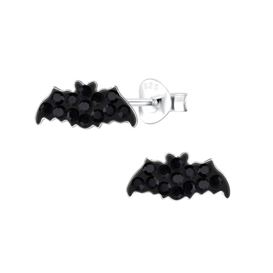 Melchior Jewellery black bat stud earrings for children Halloween jewellery for kids