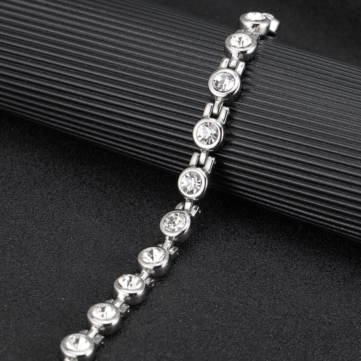 Ladies Magnetic Crystal Bracelet in Stainless Steel - Melchior Jewellery
