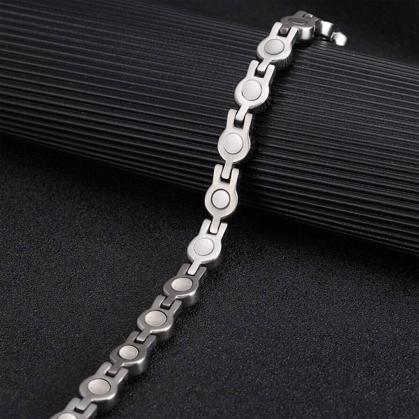 Ladies Magnetic Crystal Bracelet in Stainless Steel - Melchior Jewellery