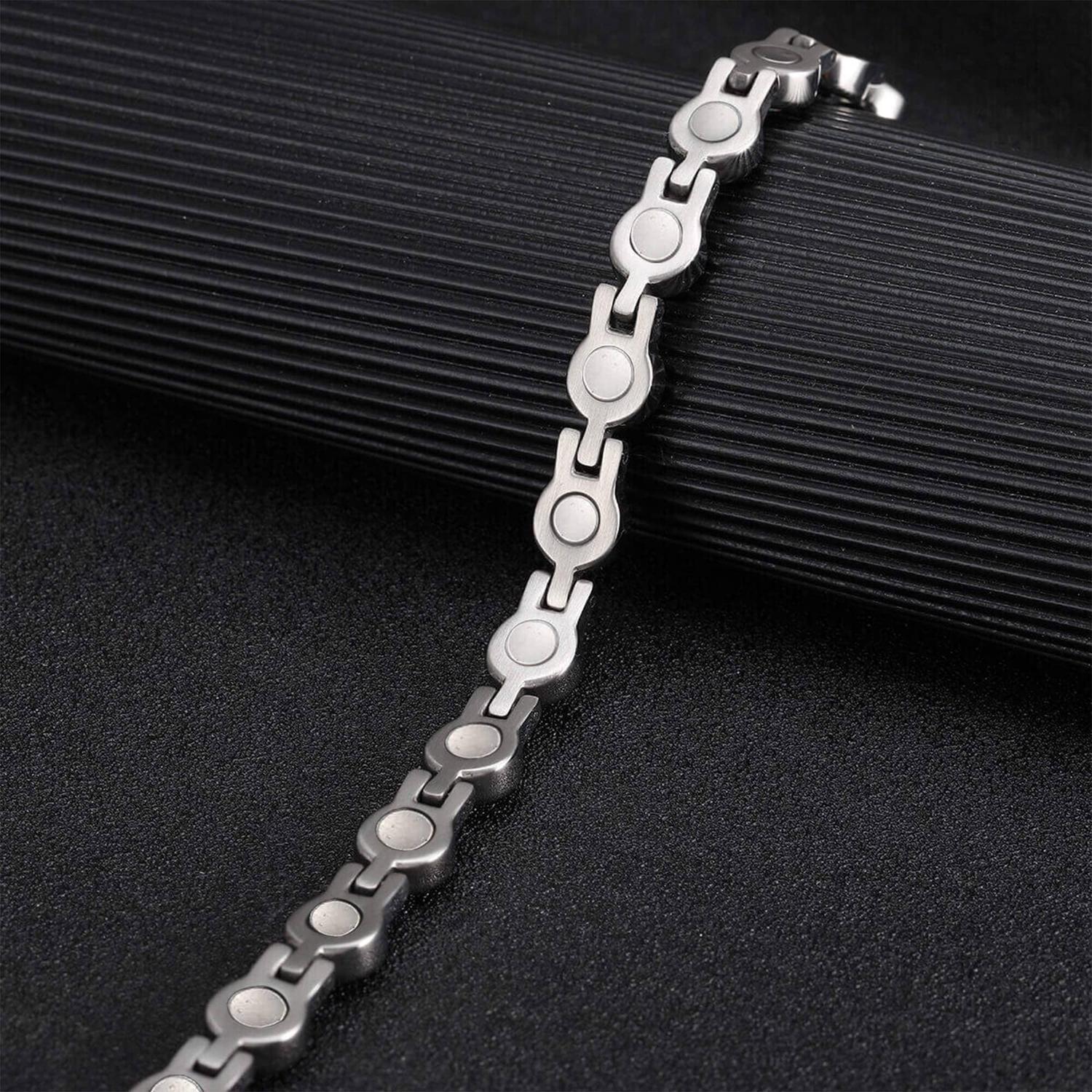 Ladies Magnetic Crystal Bracelet in Stainless Steel - Melchior Jewellery