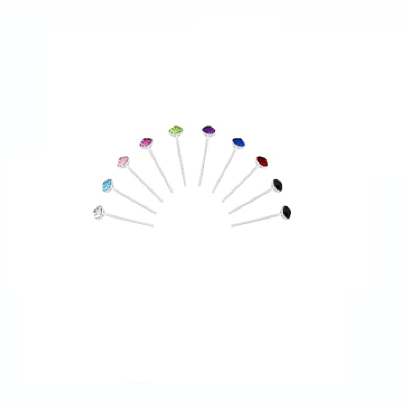 Melchior Jewellery silver nose jewellery multipack with assorted coloured gemstones on silver studs