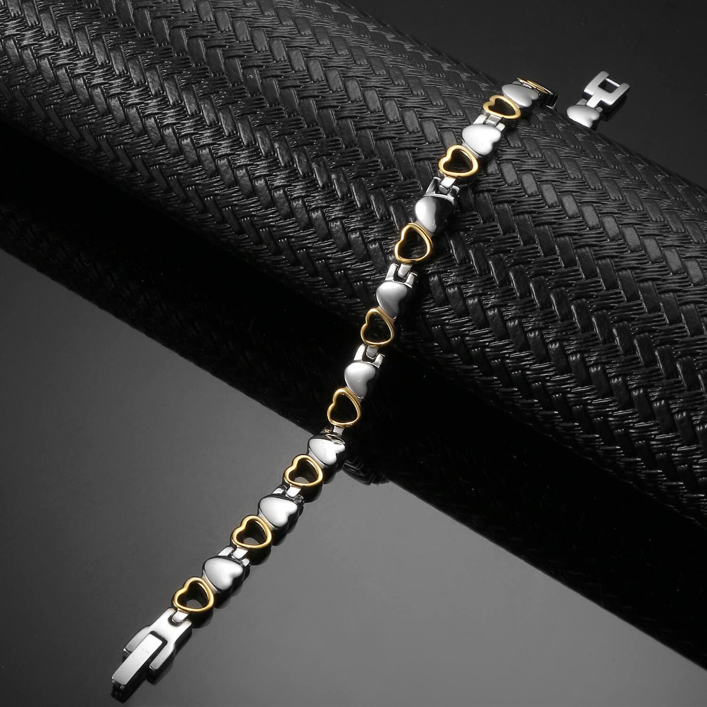 Womans Stainless Steel Heart Magnetic Bracelet - Melchior Jewellery