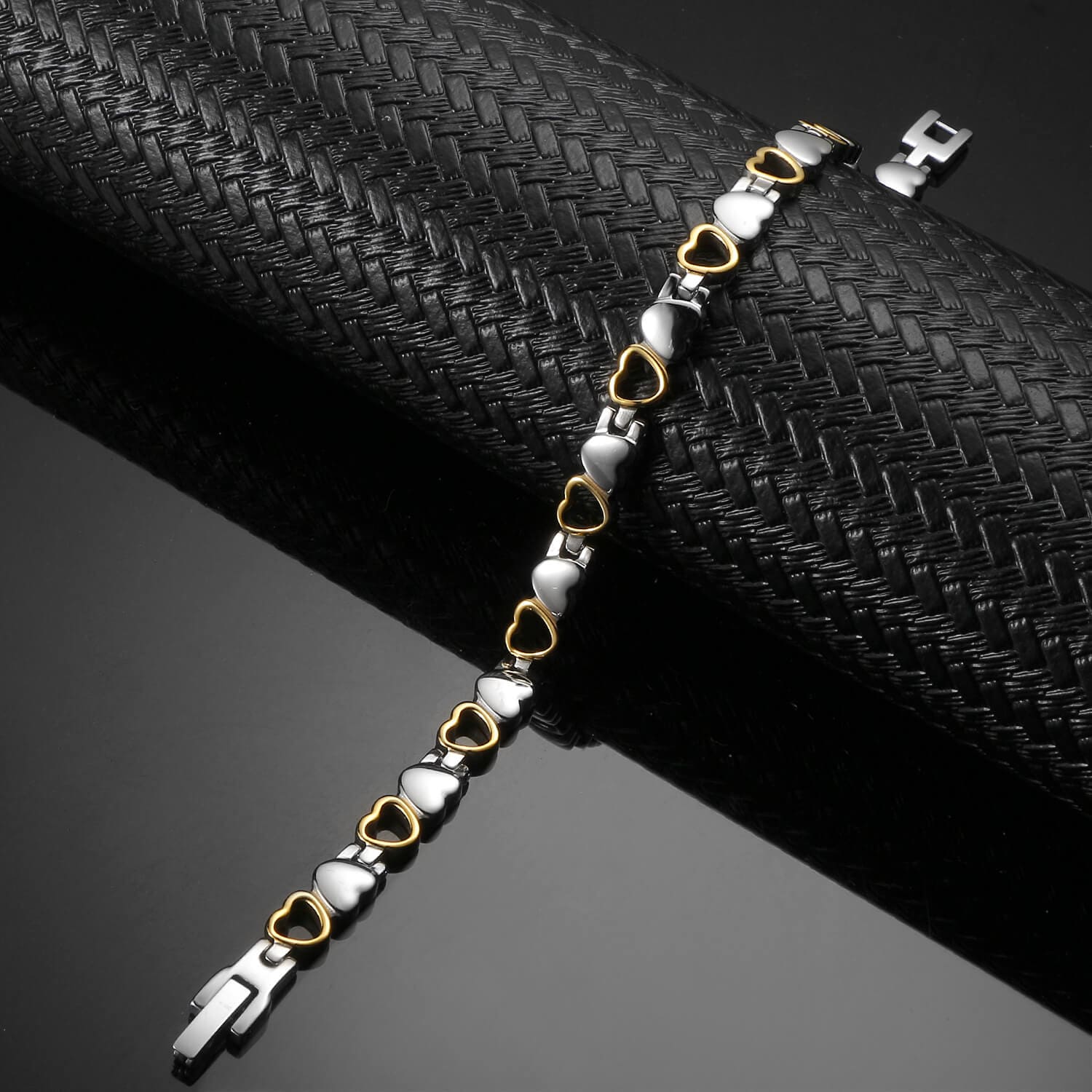 Womans Stainless Steel Heart Magnetic Bracelet - Melchior Jewellery
