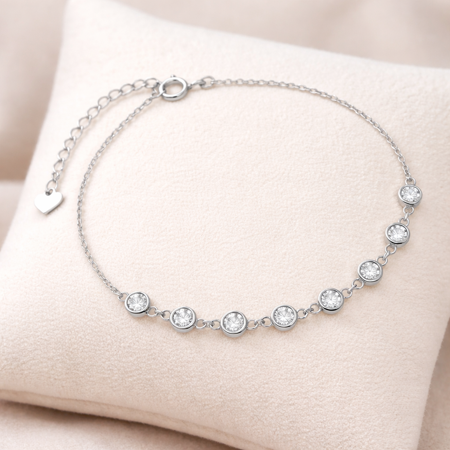 Melchior Jewellery Sterling Silver Celeste Sparkle Bracelet with round crystal accents on delicate chain