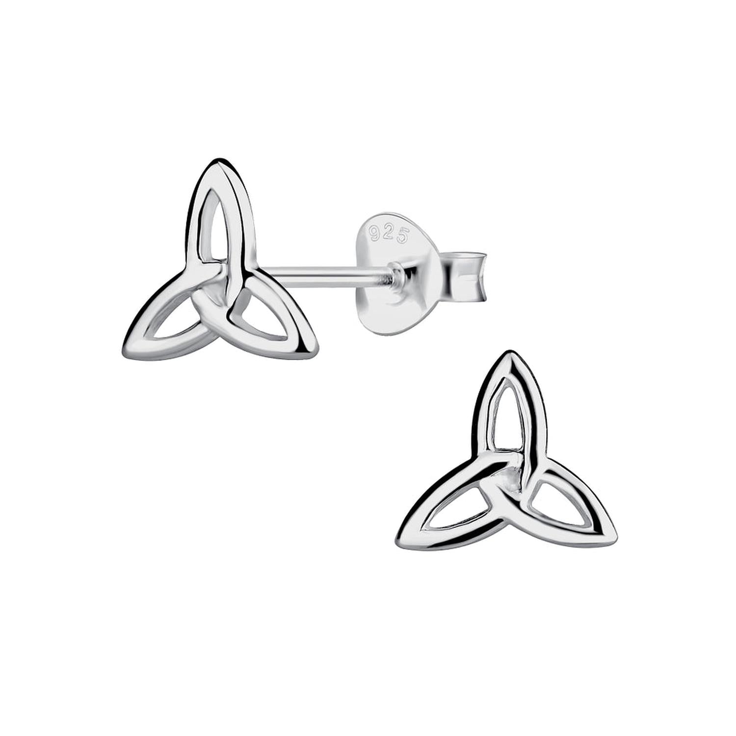Sterling silver Celtic stud earrings by Melchior Jewellery featuring intricate knot design