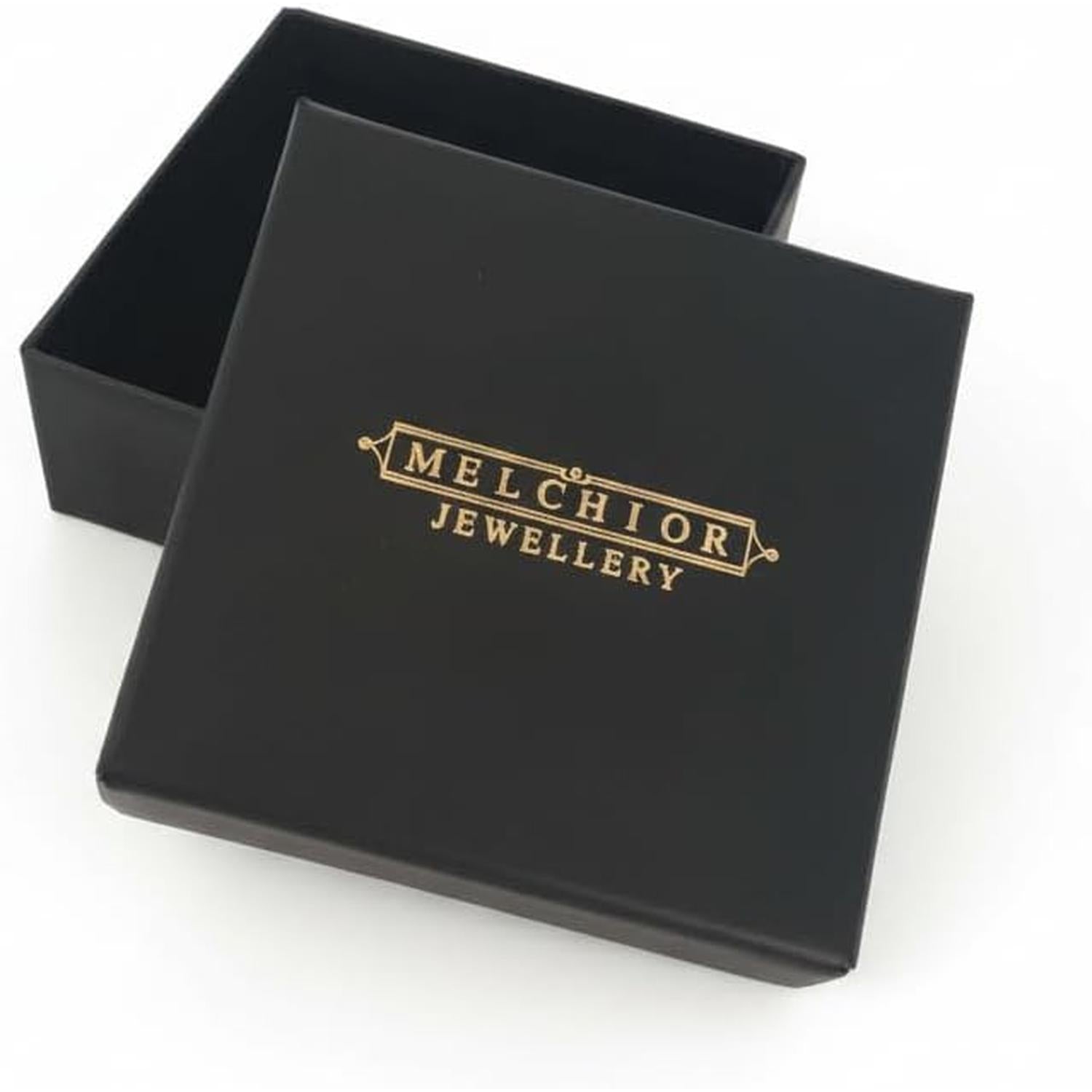 Melchior Jewellery black box packaging for sterling silver double heart necklace