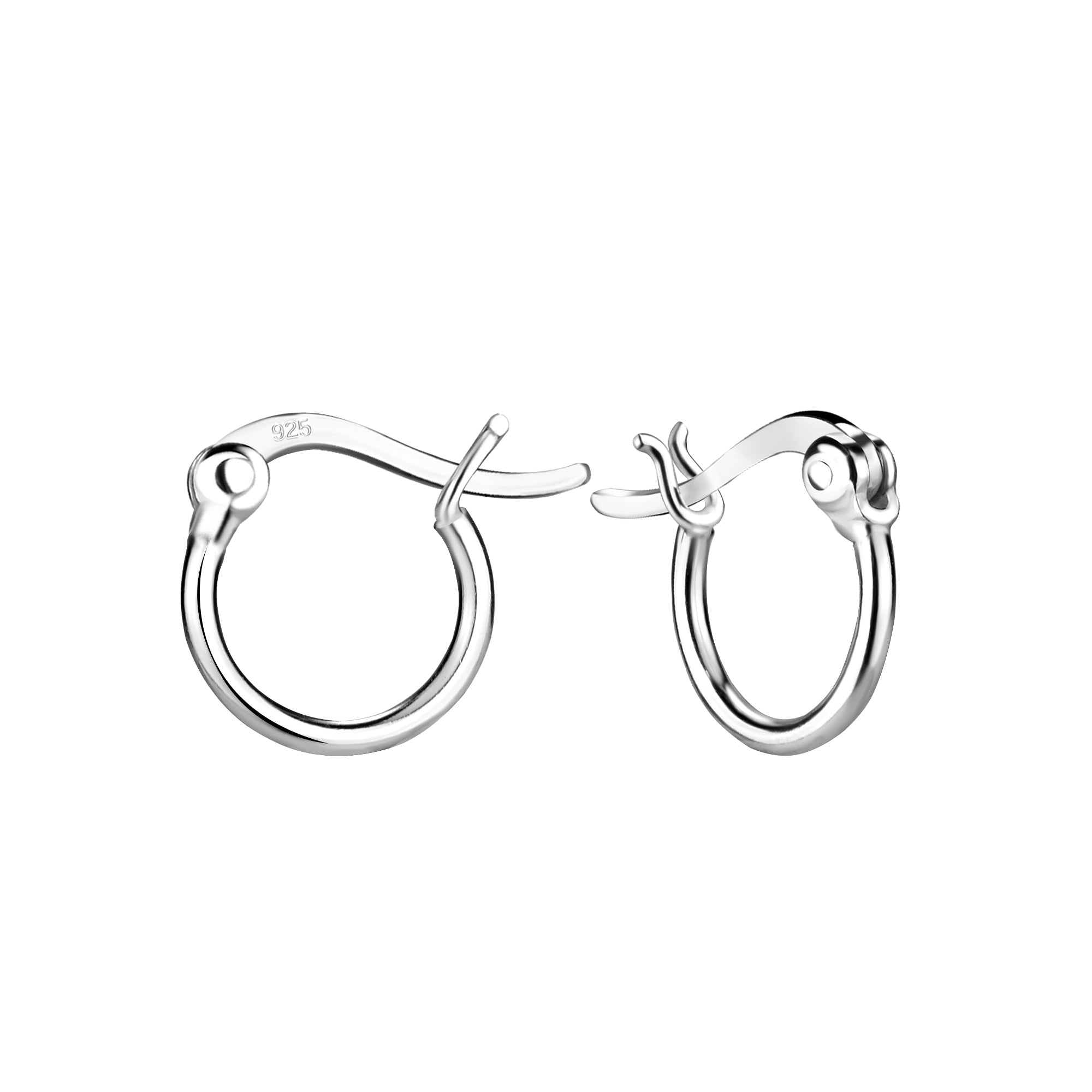Melchior Jewellery sterling silver French lock hoop earrings with smooth polished finish