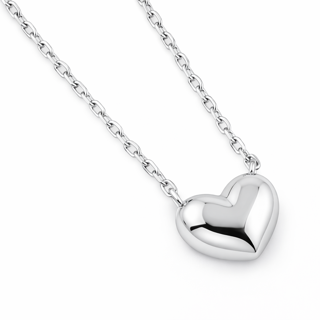 Melchior Jewellery sterling silver heart necklace with polished pendant on delicate chain