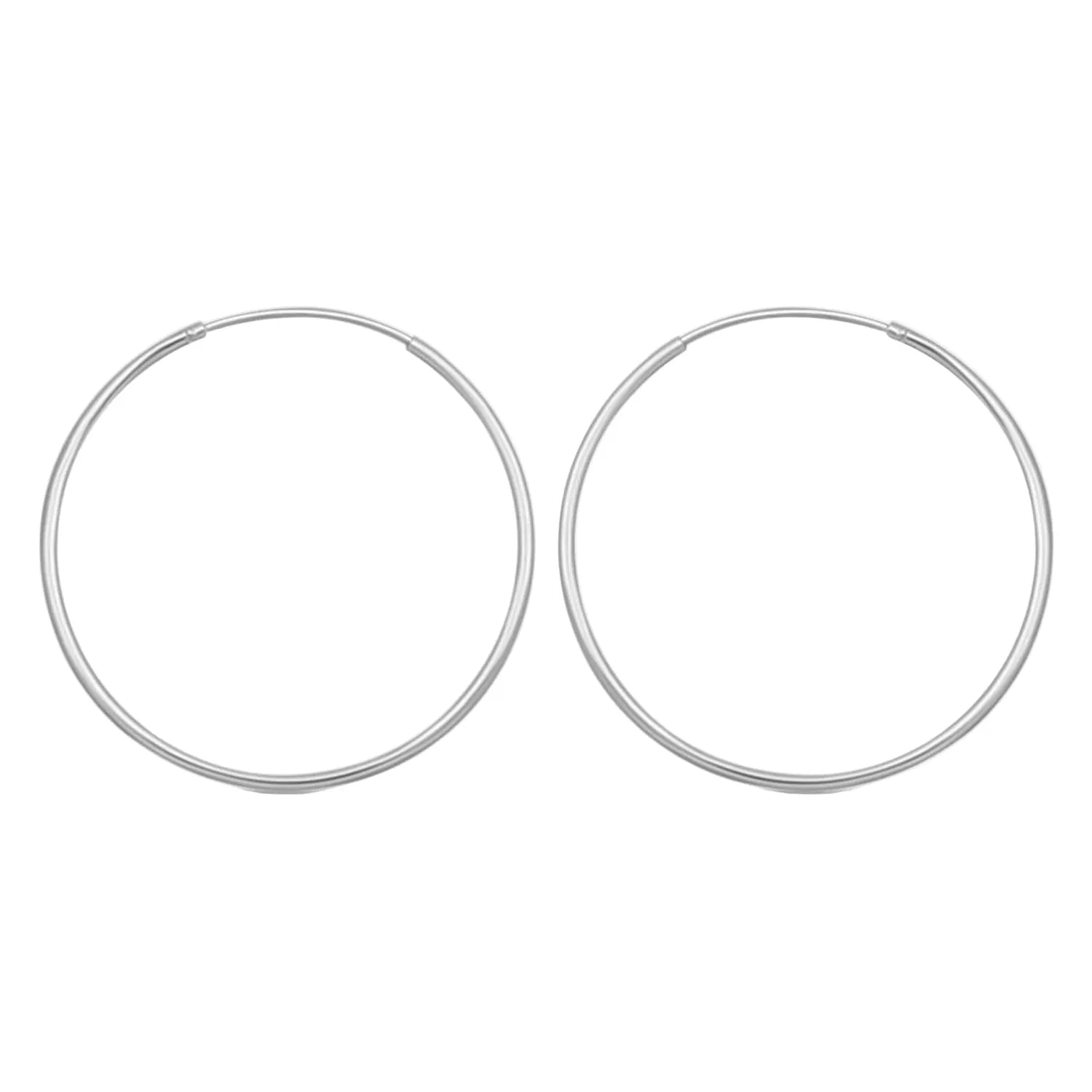 Melchior Jewellery pair of 40mm sterling silver hoop earrings for women minimalist polished round hoops