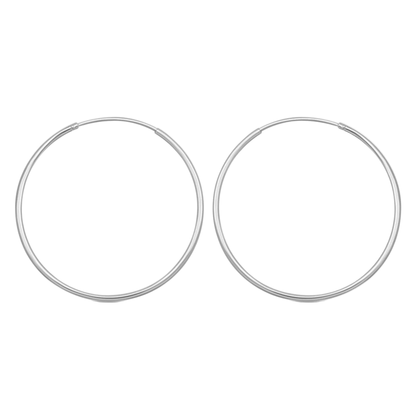 Melchior Jewellery 40mm sterling silver hoop earrings pair polished minimalist for women