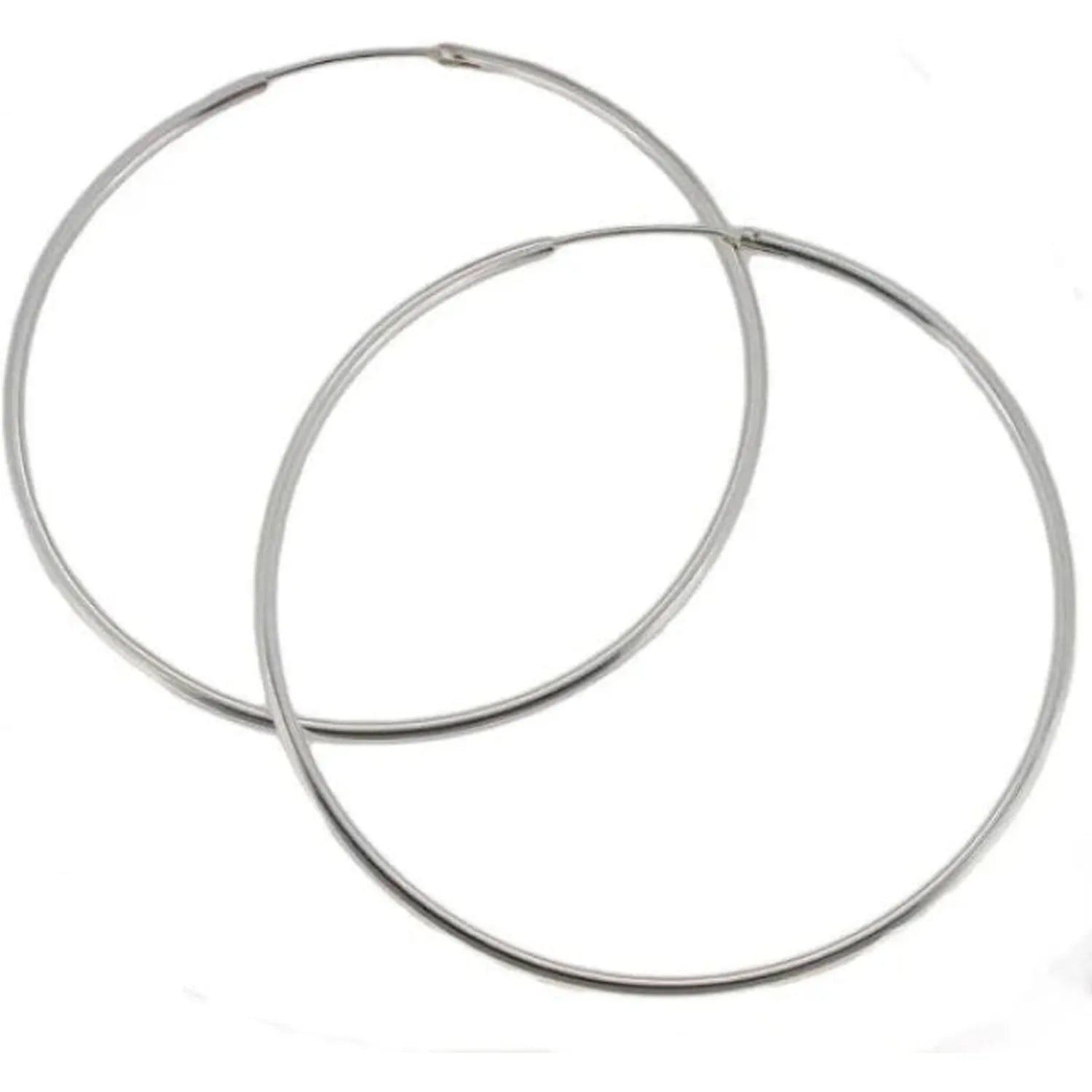 Melchior Jewellery large polished sterling silver hoop earrings simple thin classic hoops for everyday wear