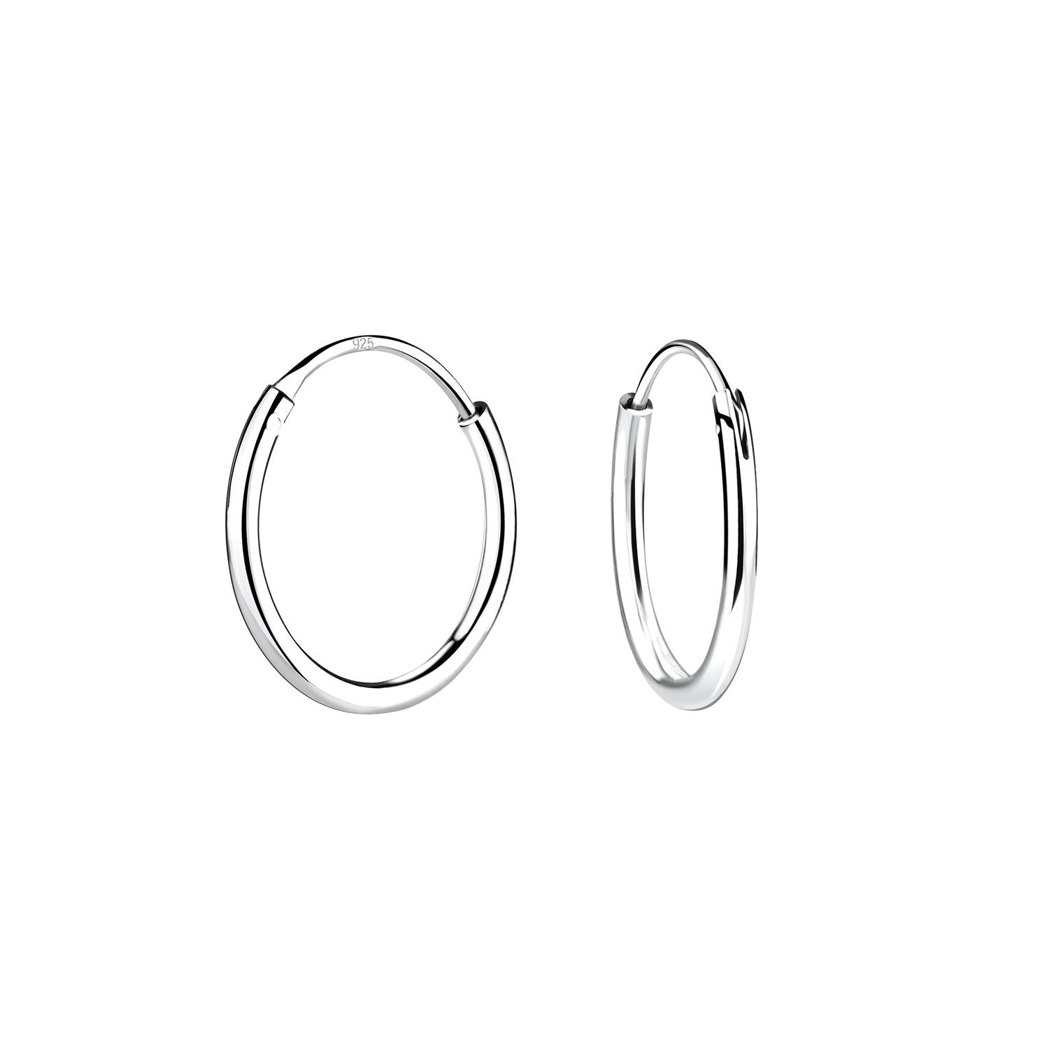 Melchior Jewellery simple polished sterling silver hoop earrings for everyday wear lightweight