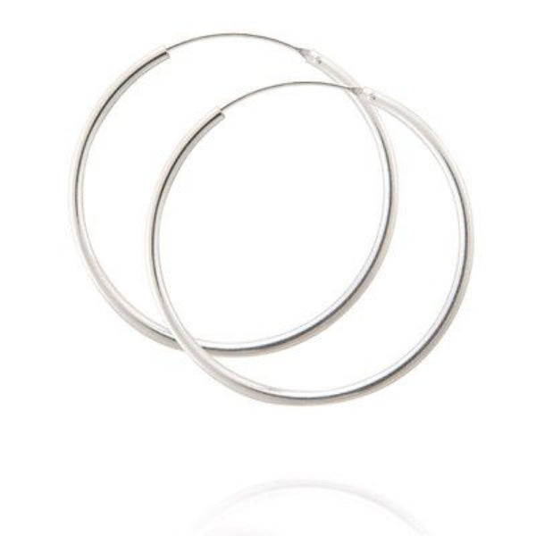 Melchior Jewellery sterling silver hoop earrings pair polished round hoops for everyday wear and gifting