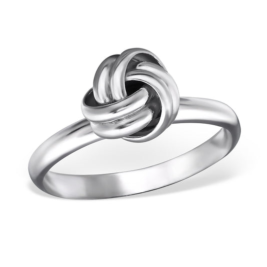 Melchior Jewellery sterling silver knot ring with a smooth polished finish for women