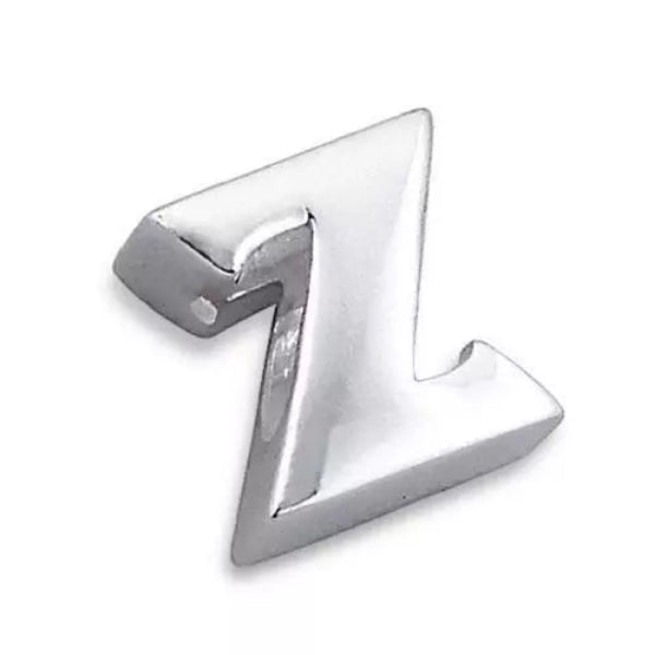 Melchior Jewellery sterling silver letter bead charm Z polished alphabet bead for personalised bracelet