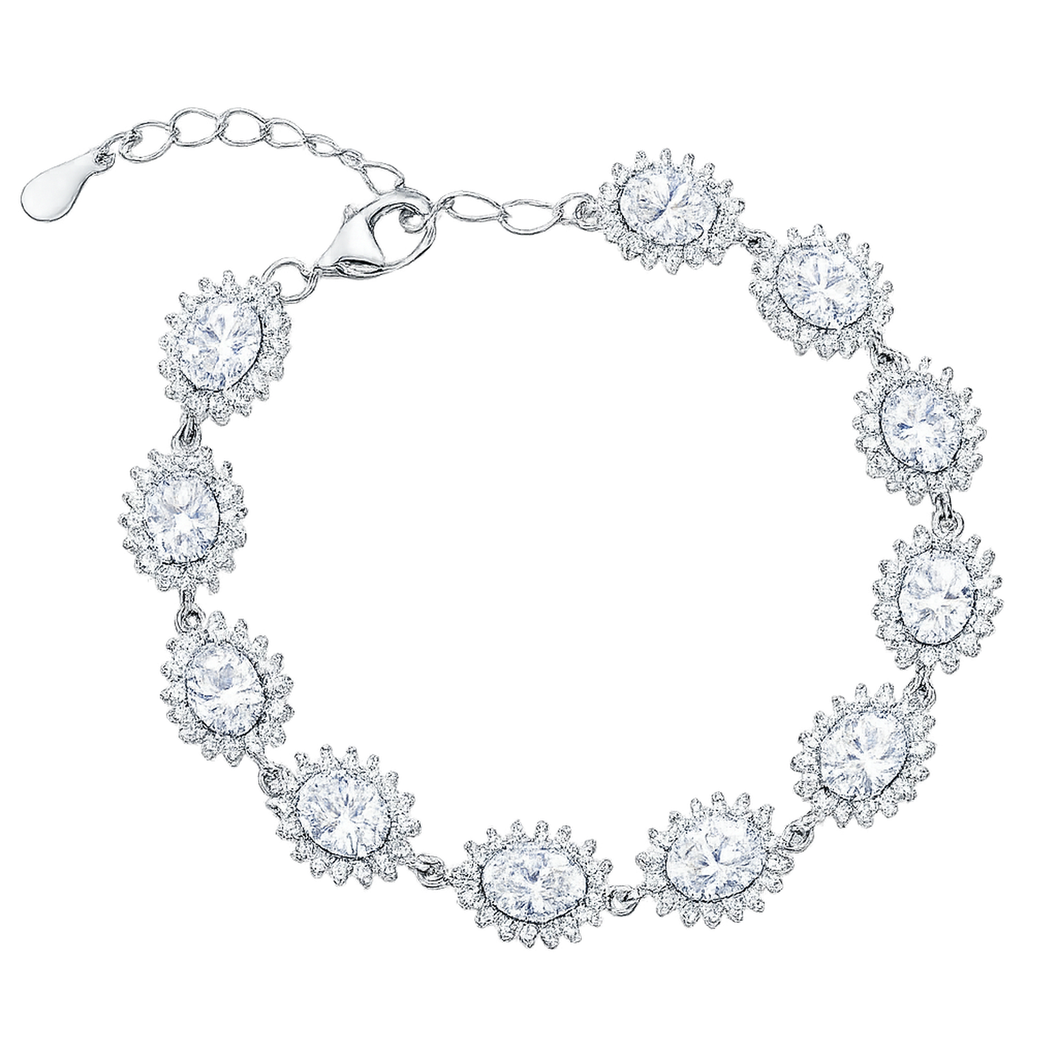 Melchior Jewellery Sterling Silver Sparkling White CZ Bracelet with round cubic zirconia stones