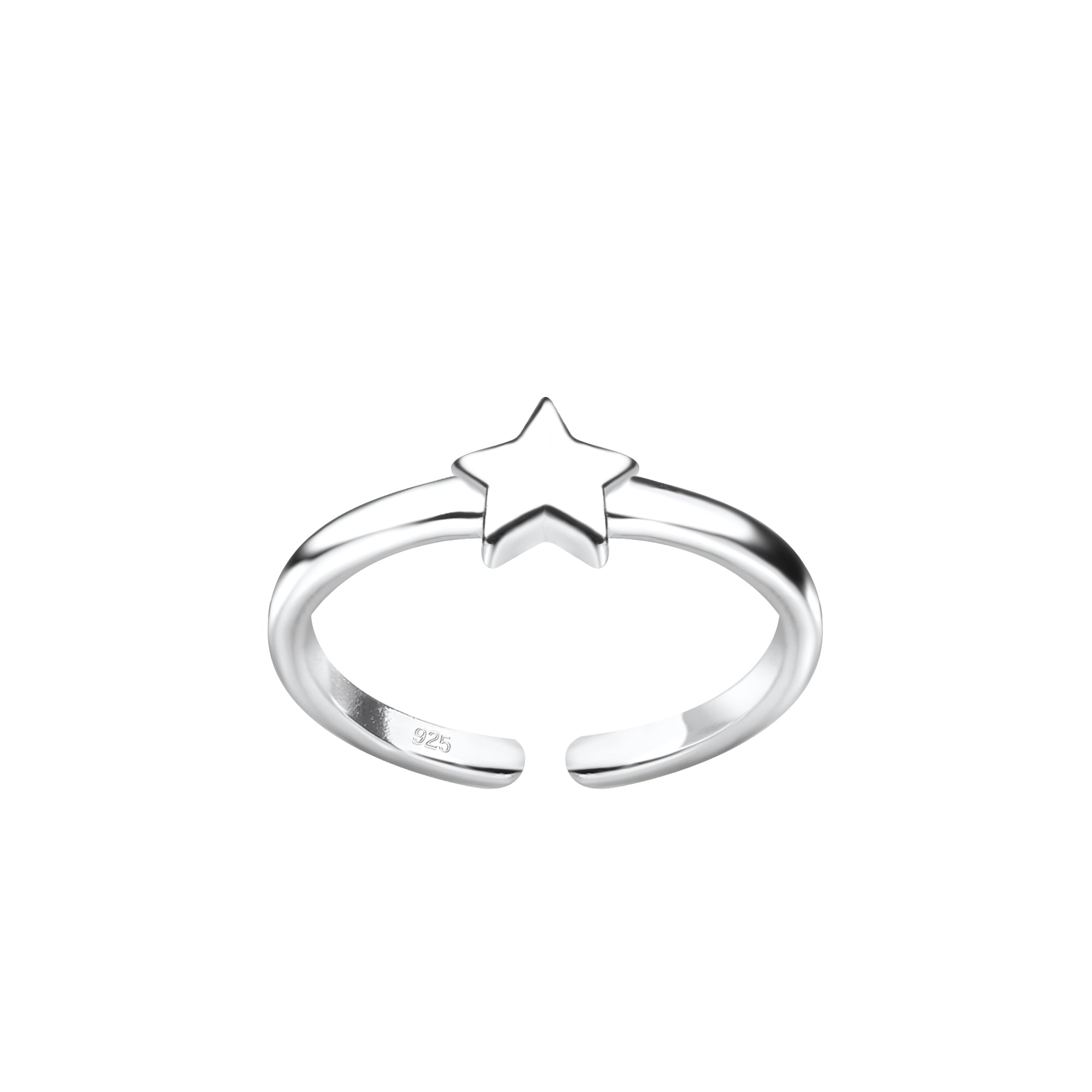 Melchior Jewellery sterling silver star toe ring with adjustable open band design