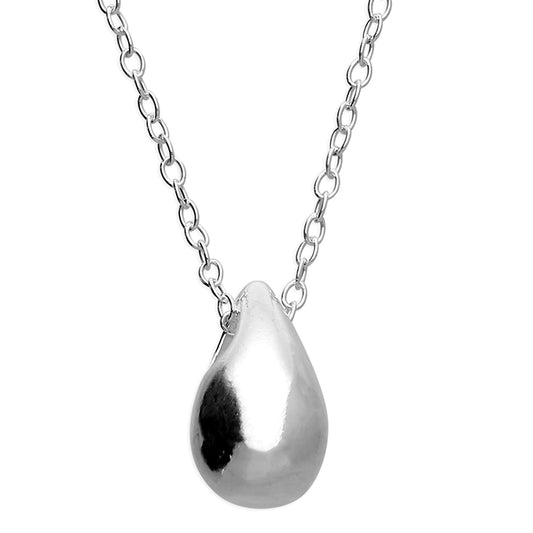 Sentiell sterling silver teardrop pendant necklace with polished finish on delicate chain