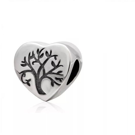 Melchior Jewellery sterling silver tree of life charm in a heart shape charm bead