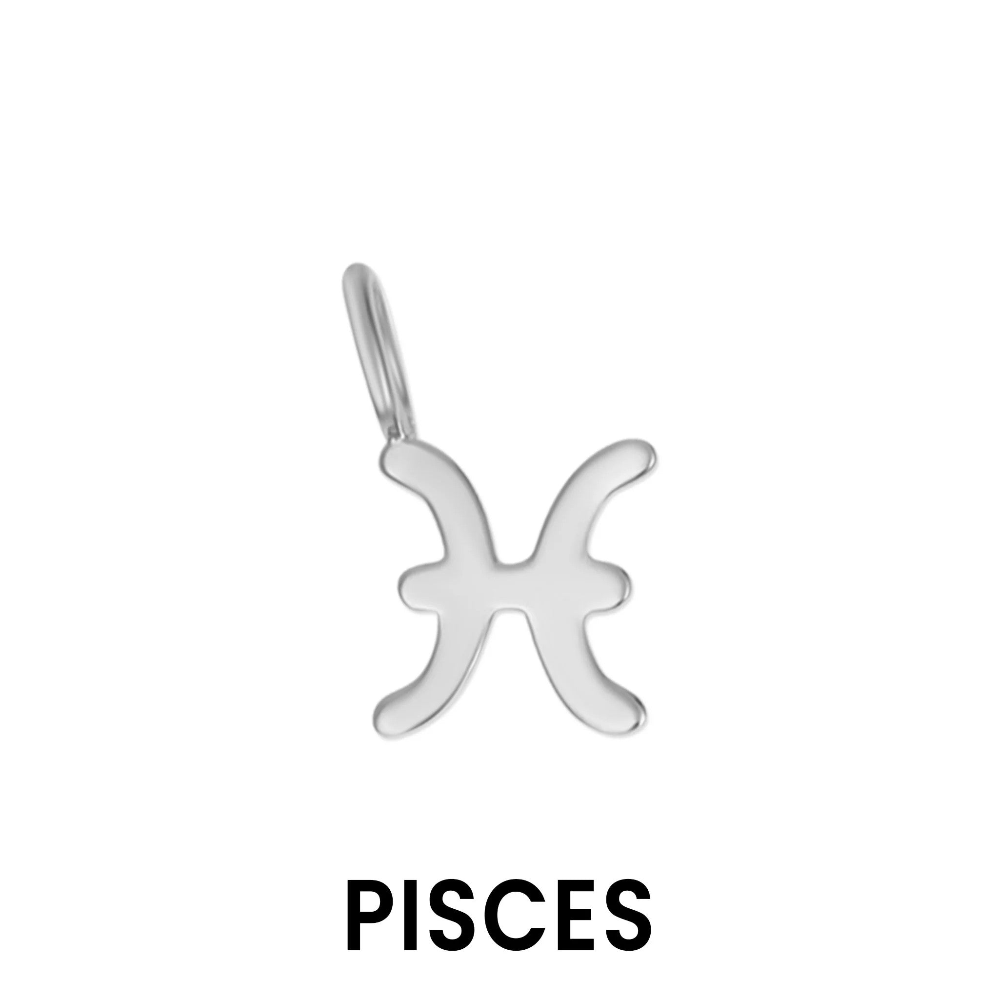 Sterling silver zodiac charm Pisces pendant with polished finish by Melchior Jewellery