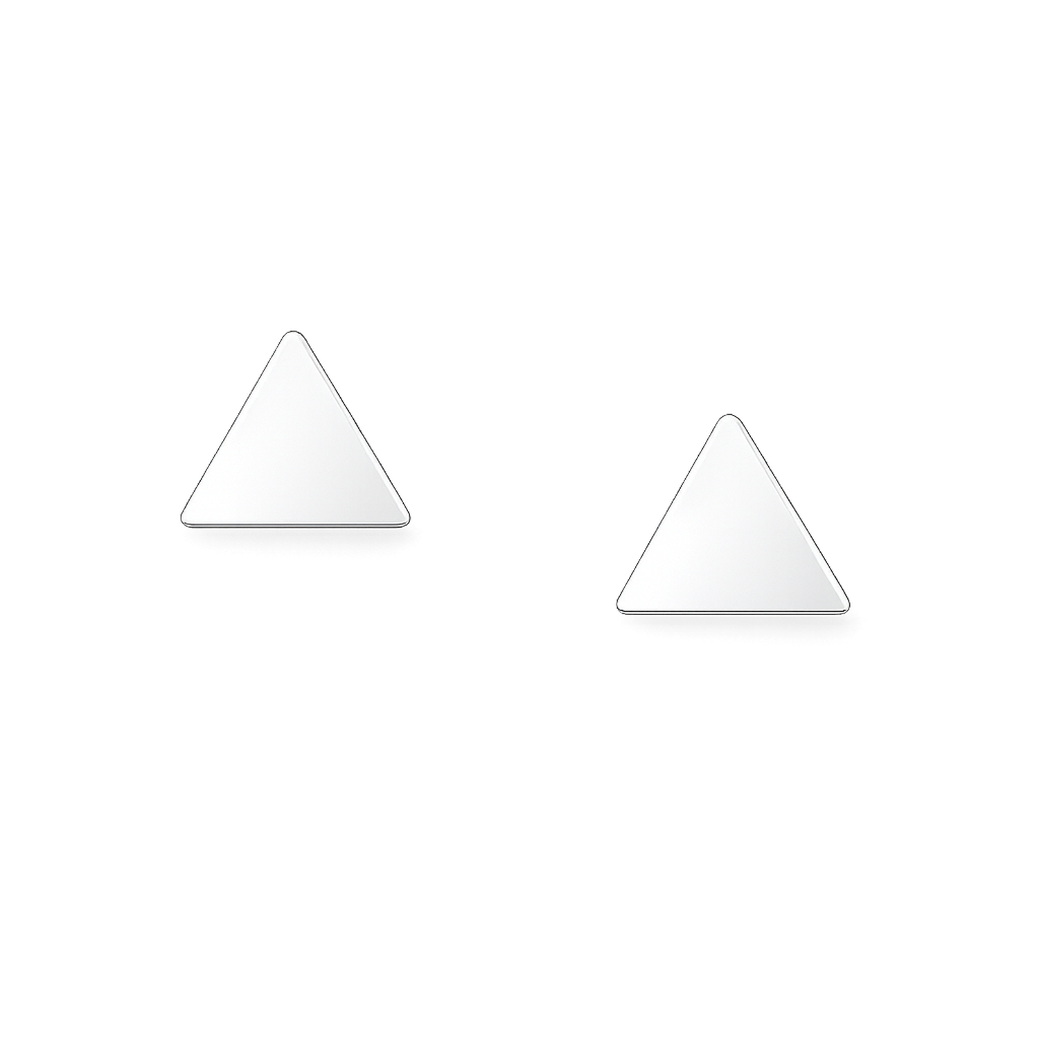 Melchior Jewellery simple silver triangle stud earrings for children with polished finish