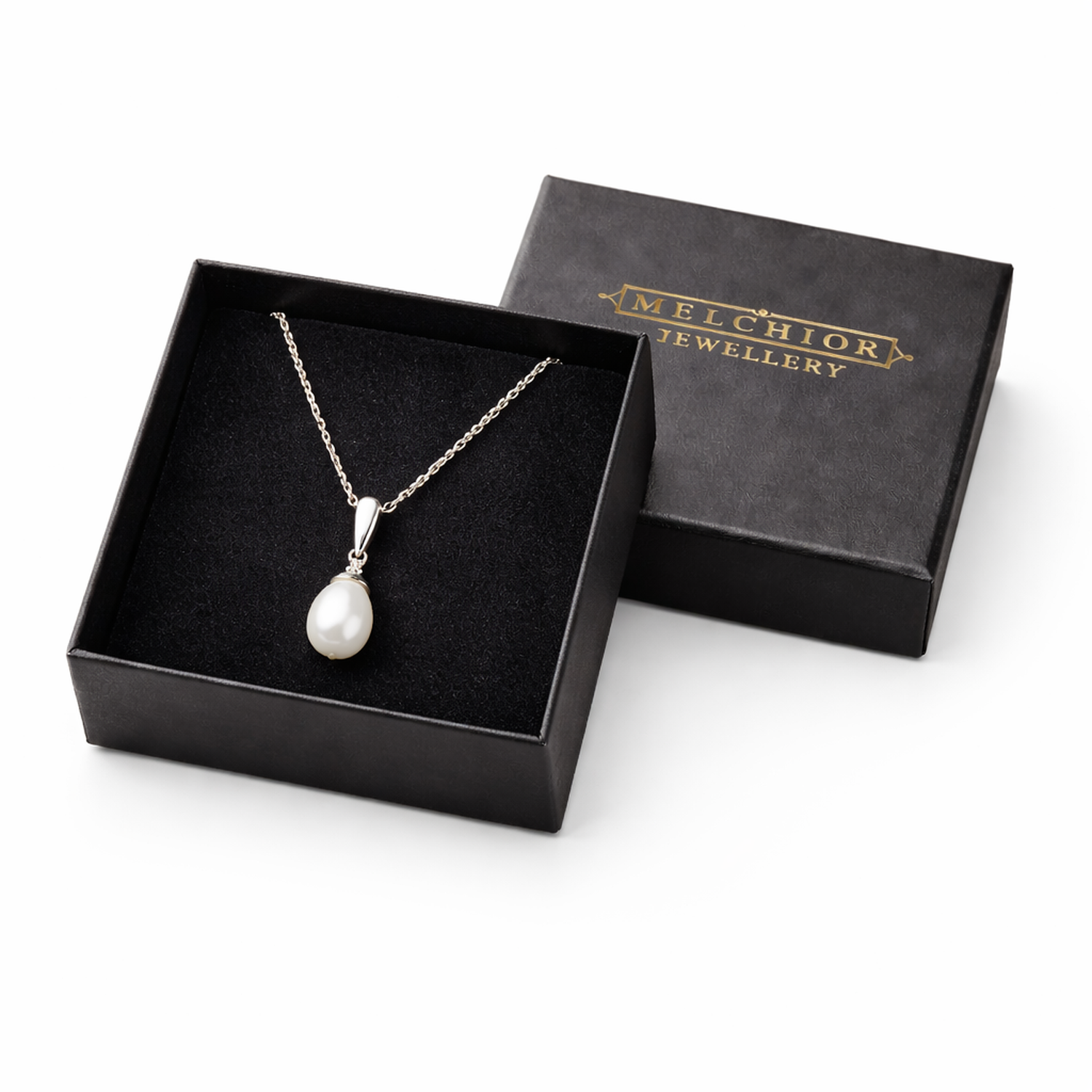 Sterling Silver Pearl & CZ Pendant Necklace - Melchior Jewellery