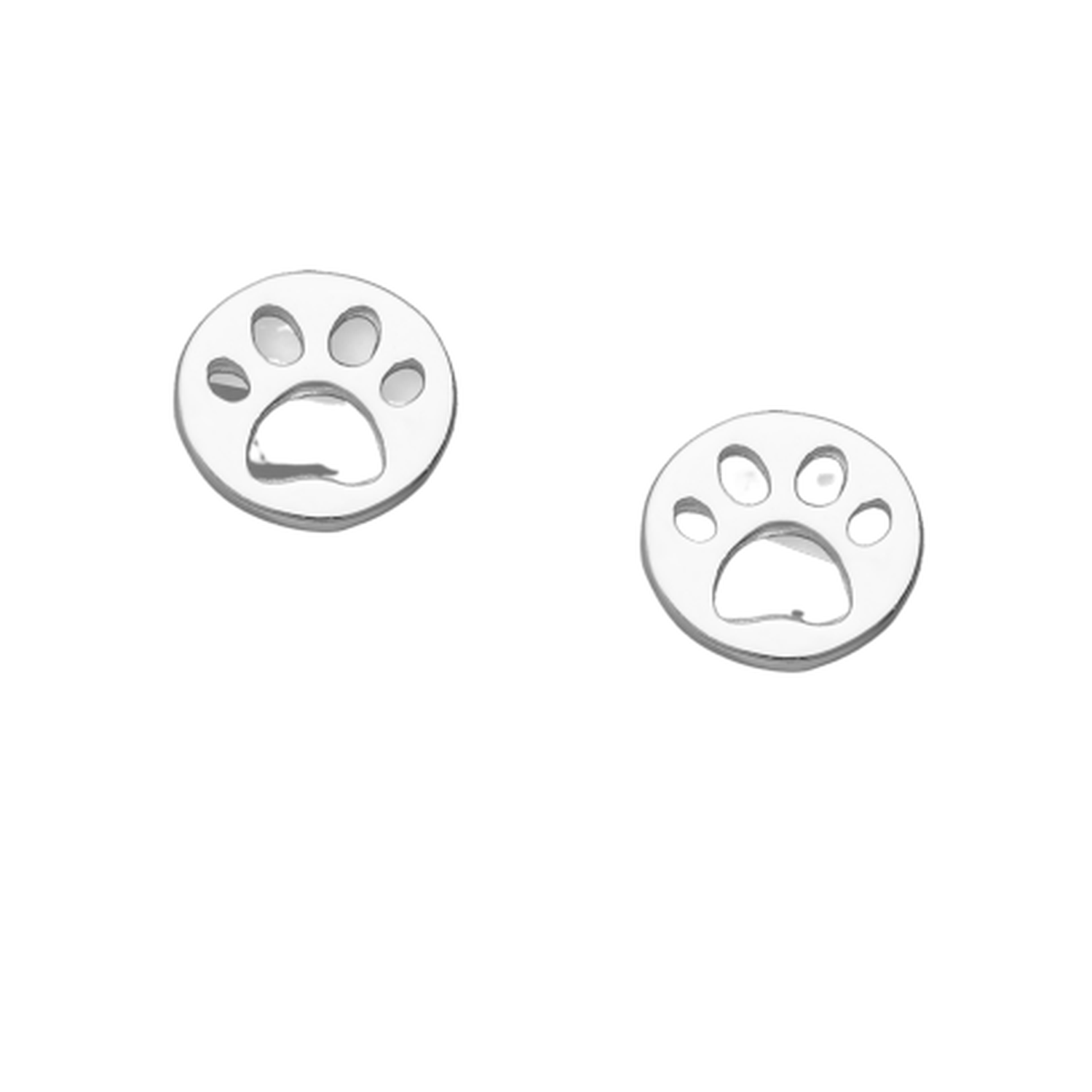 Sterling Silver Paw Print Stud Earrings - Melchior Jewellery