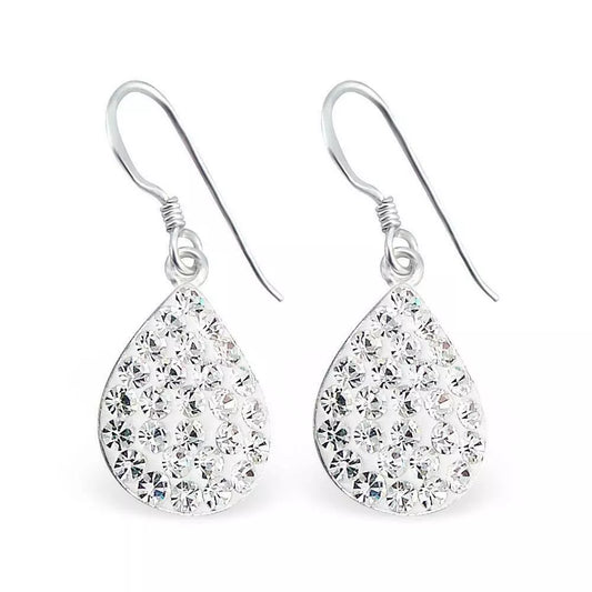 Sterling Silver Crystal Teardrop Earrings - Melchior Jewellery