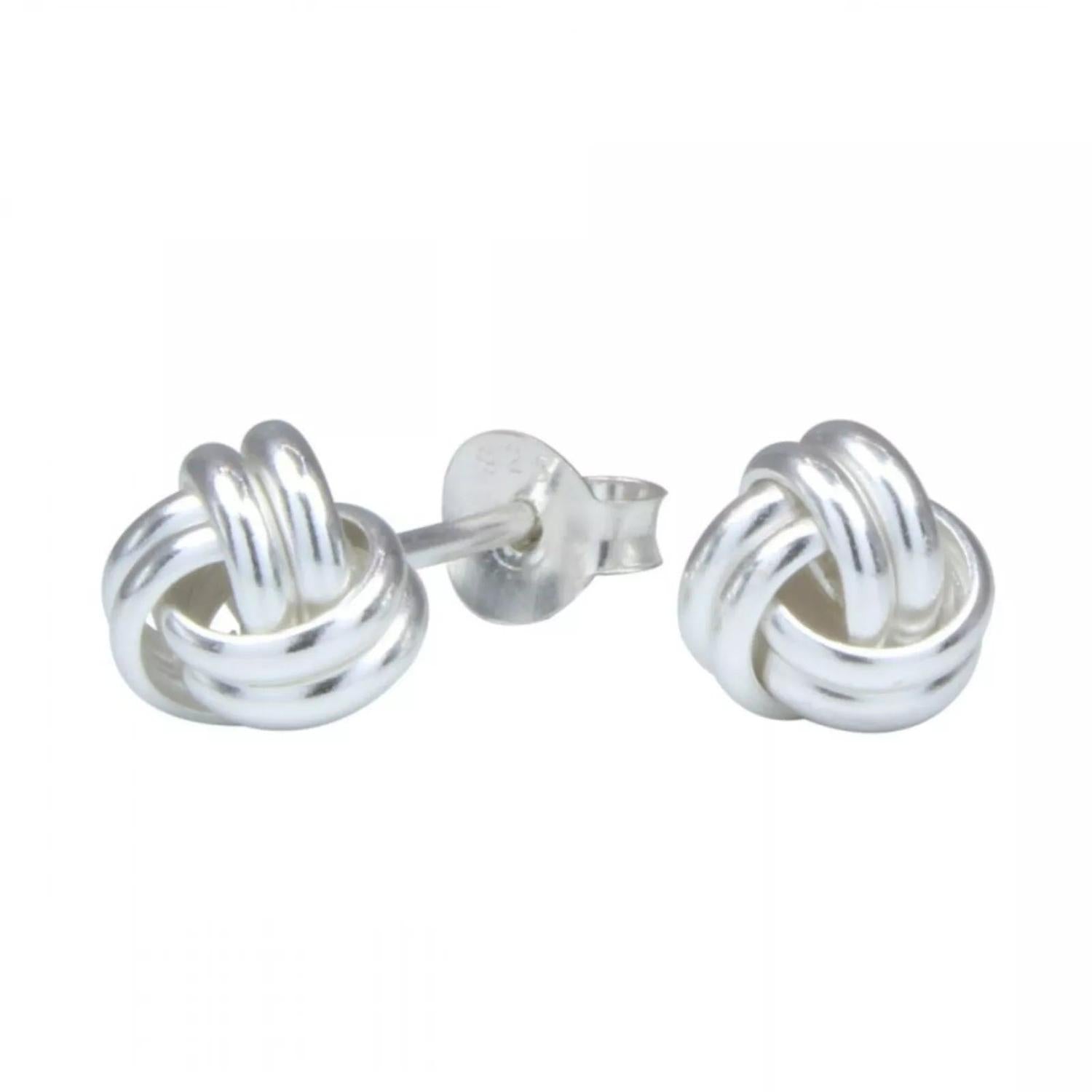 Sterling Silver 6mm knot Stud Earrings - Melchior Jewellery