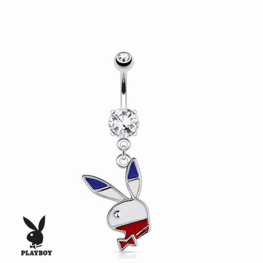 Stainless Steel Playboy Bunny Piercing Belly Bar - Melchior Jewellery