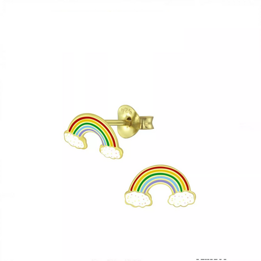 Sterling Silver Girls Rainbow Stud Earrings - Melchior Jewellery