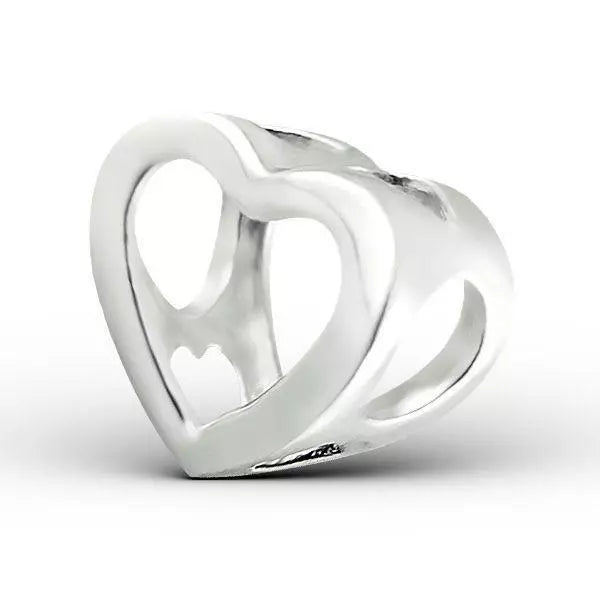 Sterling Silver Open Heart Charm Bead