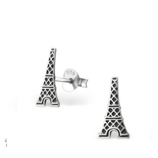 Sterling Silver Eiffel Tower Stud Earrings Paris France Studs - Melchior Jewellery