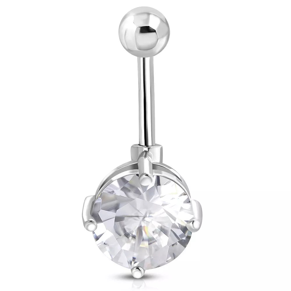 Stainless Steel Curved Barbell Hinged Belly Button Navel Ring