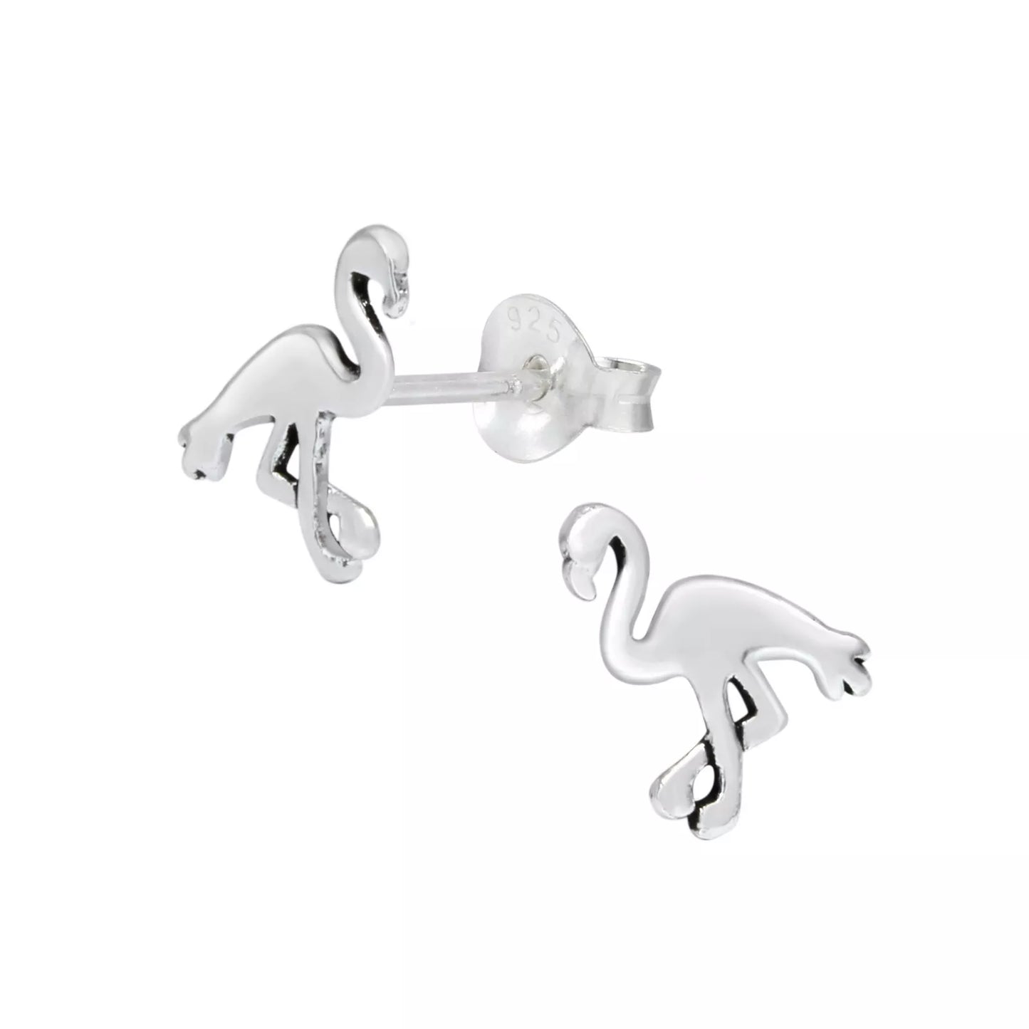 Childrens Sterling Silver Flamingo Stud Earrings - Melchior Jewellery