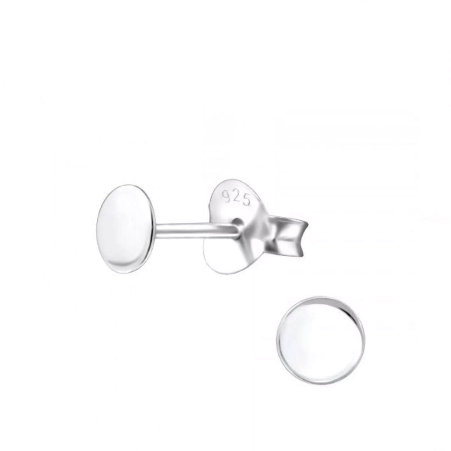 Sterling Silver Flat 4mm Round Disc Stud Earrings (Copy) - Melchior Jewellery