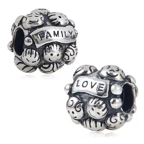 Sterling Silver Family Love Charm Bead