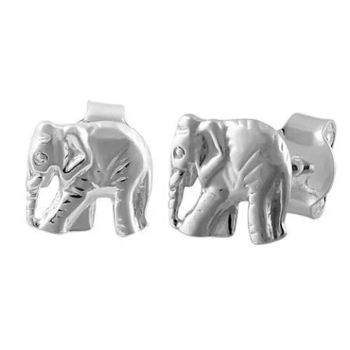 Sterling Silver Elephant Stud Earrings - Melchior Jewellery