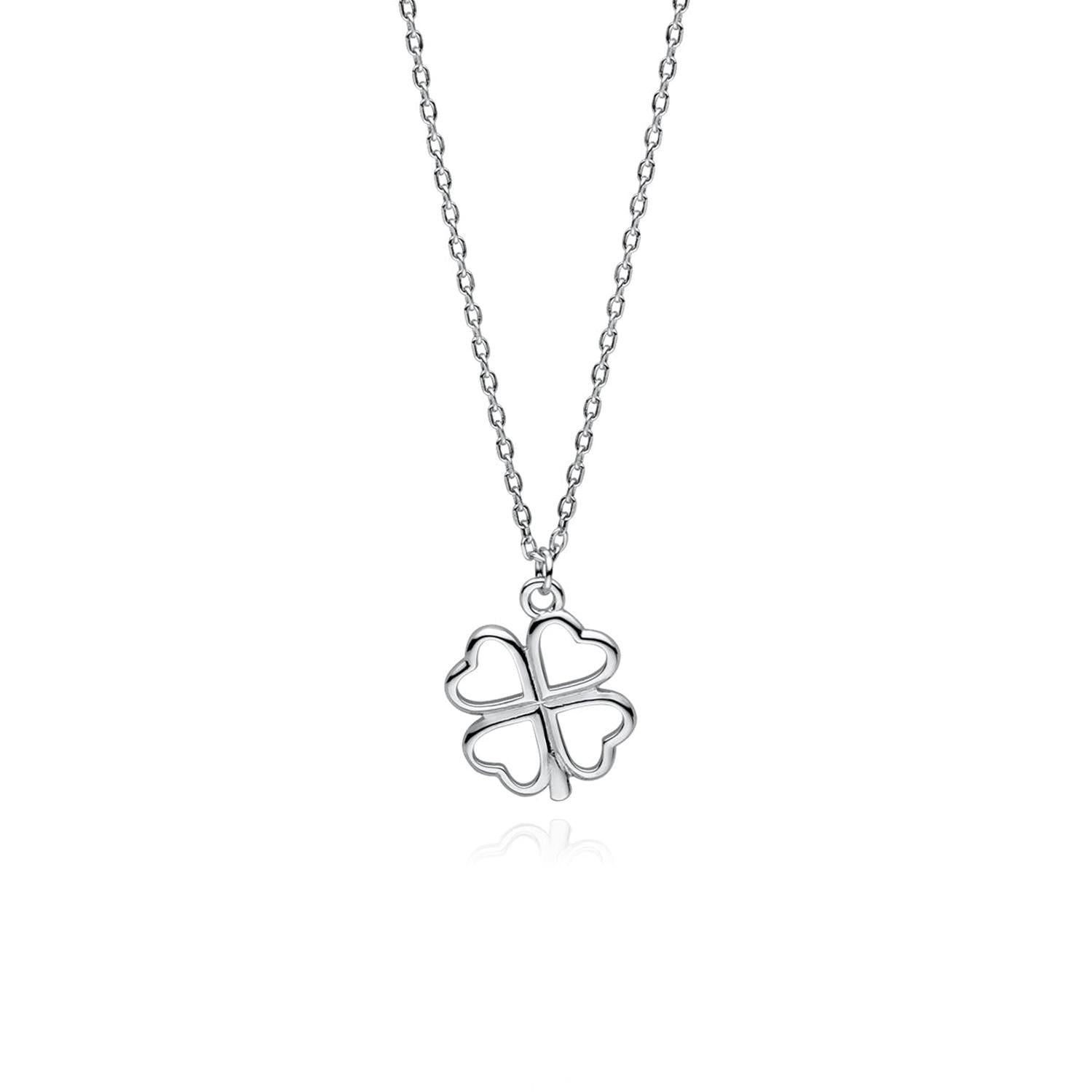Melchior Jewellery sterling silver four leaf clover necklace with delicate chain for women