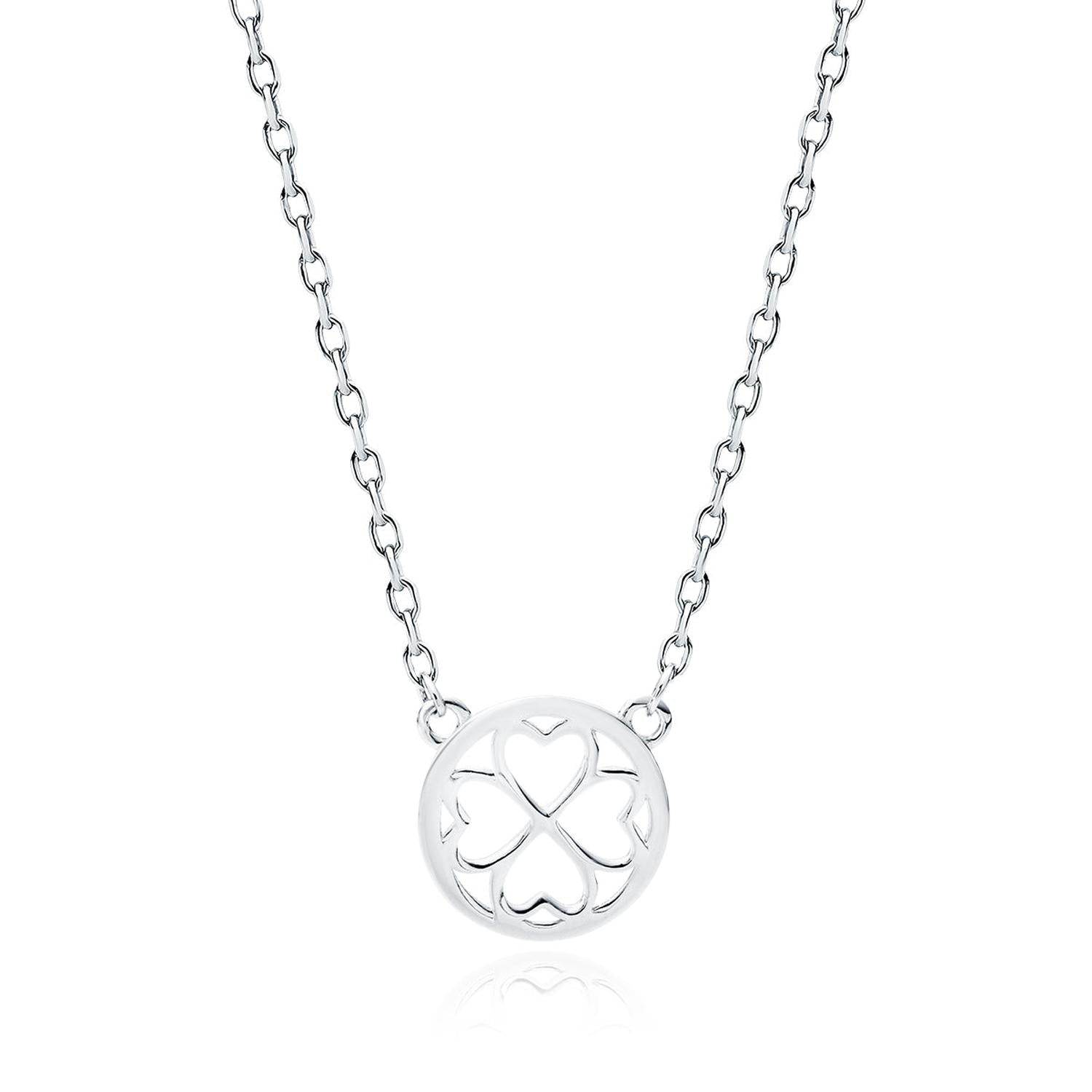 Melchior Jewellery sterling silver four leaf clover necklace with delicate chain for women