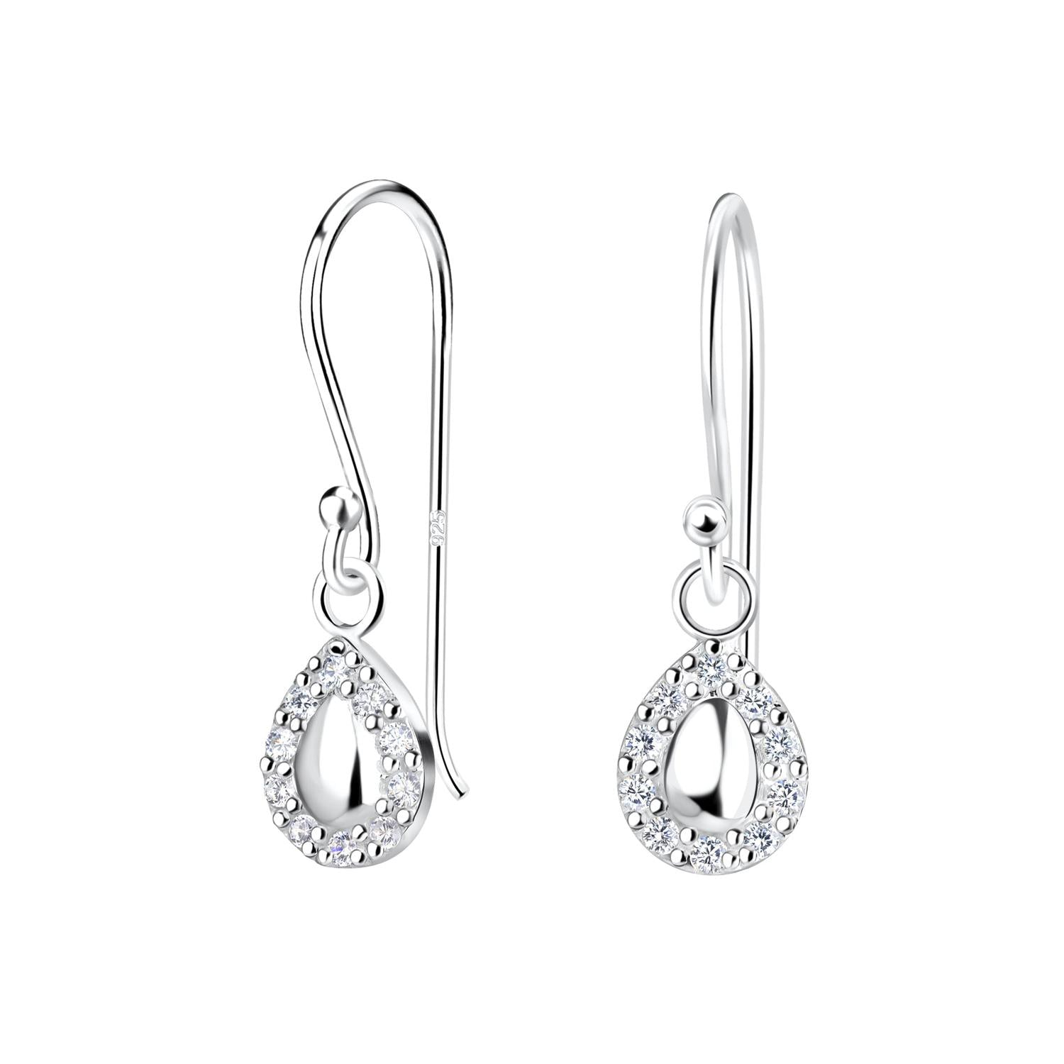 Melchior Jewellery sterling silver teardrop earrings with sparkling detailing for women