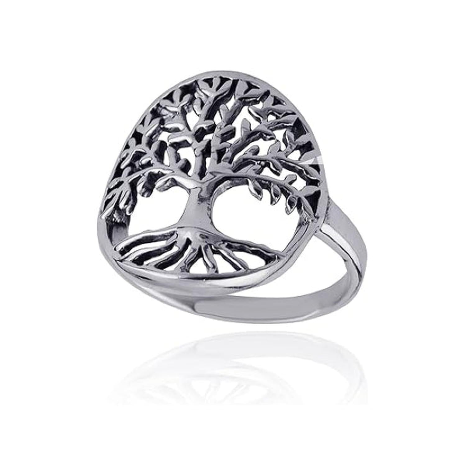 sterling silver Tree Of Life Ring with intricate tree design for women by Melchior Jewellery