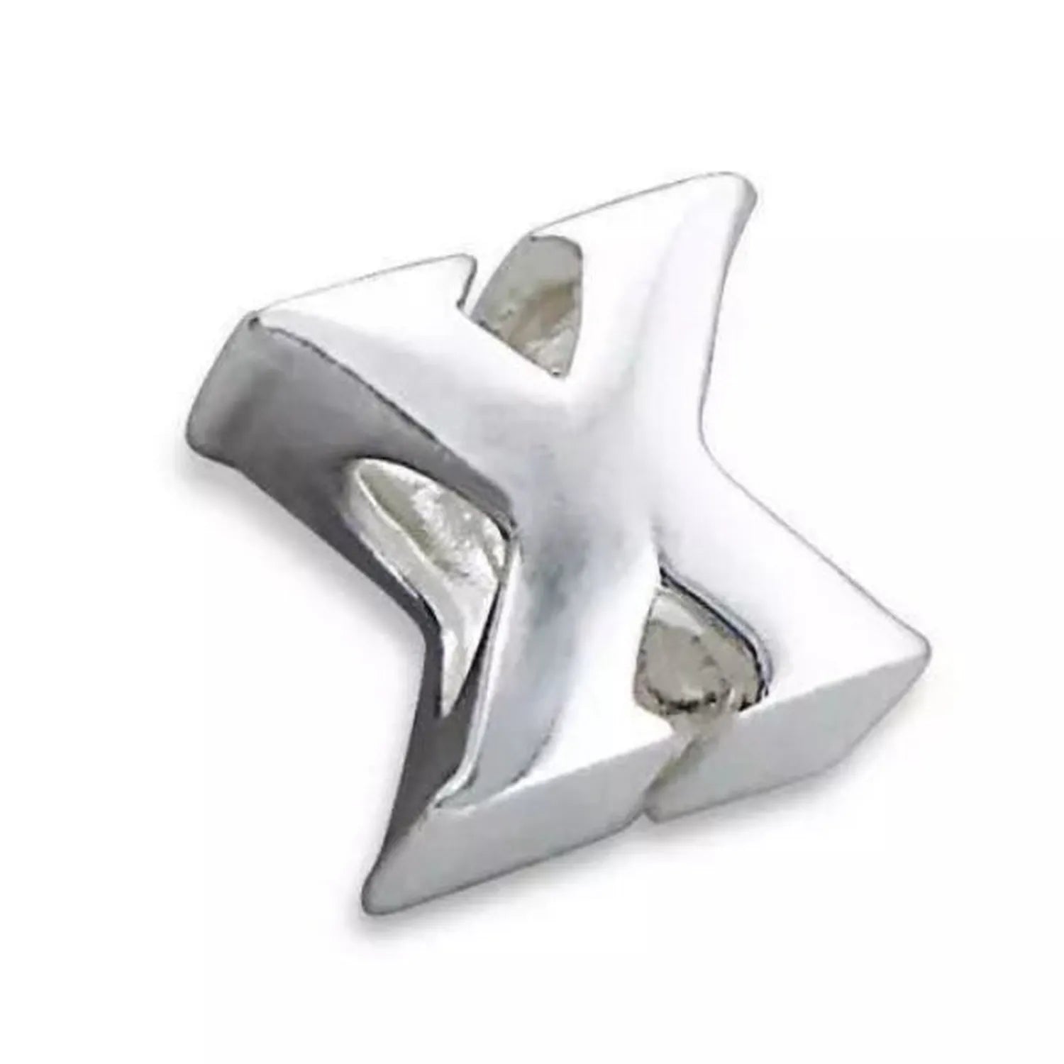 Melchior Jewellery sterling silver letter bead charm X polished initial bead for personalised bracelets and necklaces