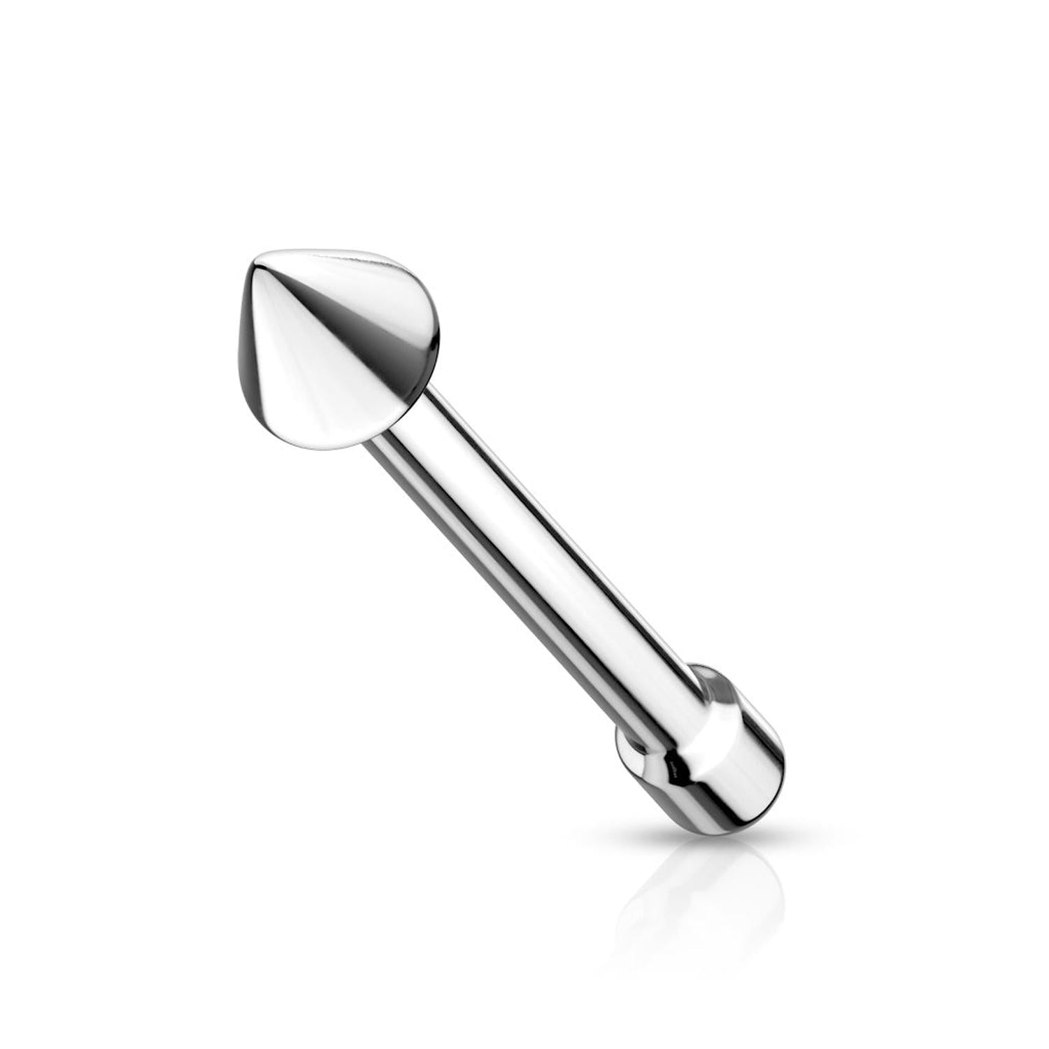316L surgical steel nose stud by Melchior Jewellery with a smooth polished cone design