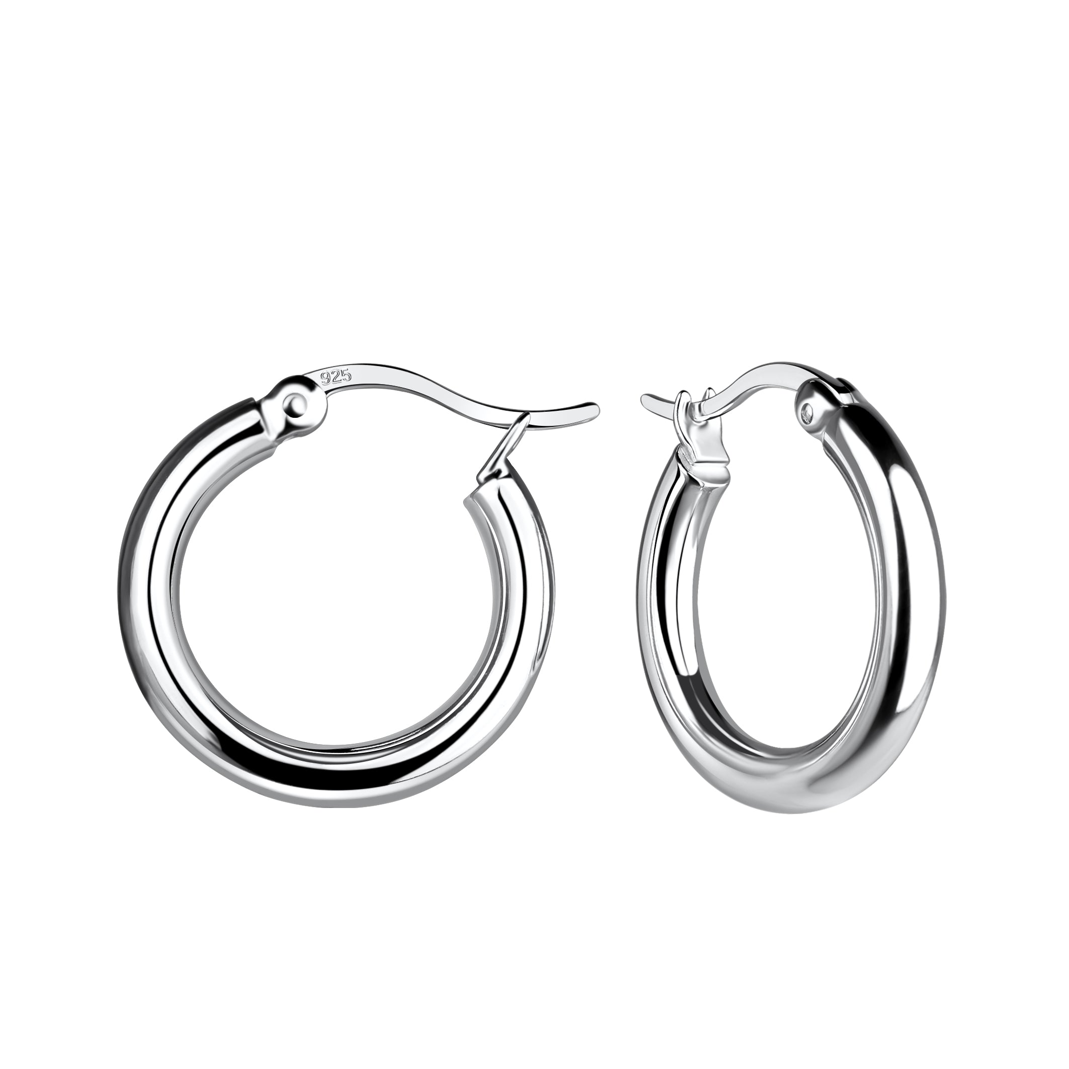 Melchior Jewellery 17mm French lock earrings in polished silver for women