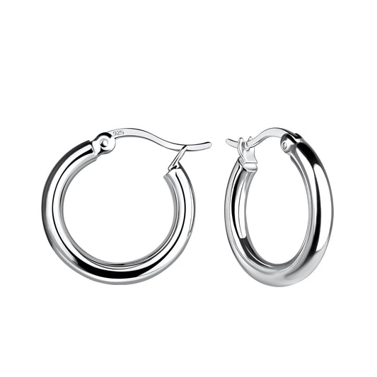 Melchior Jewellery 17mm French lock earrings in polished silver for women
