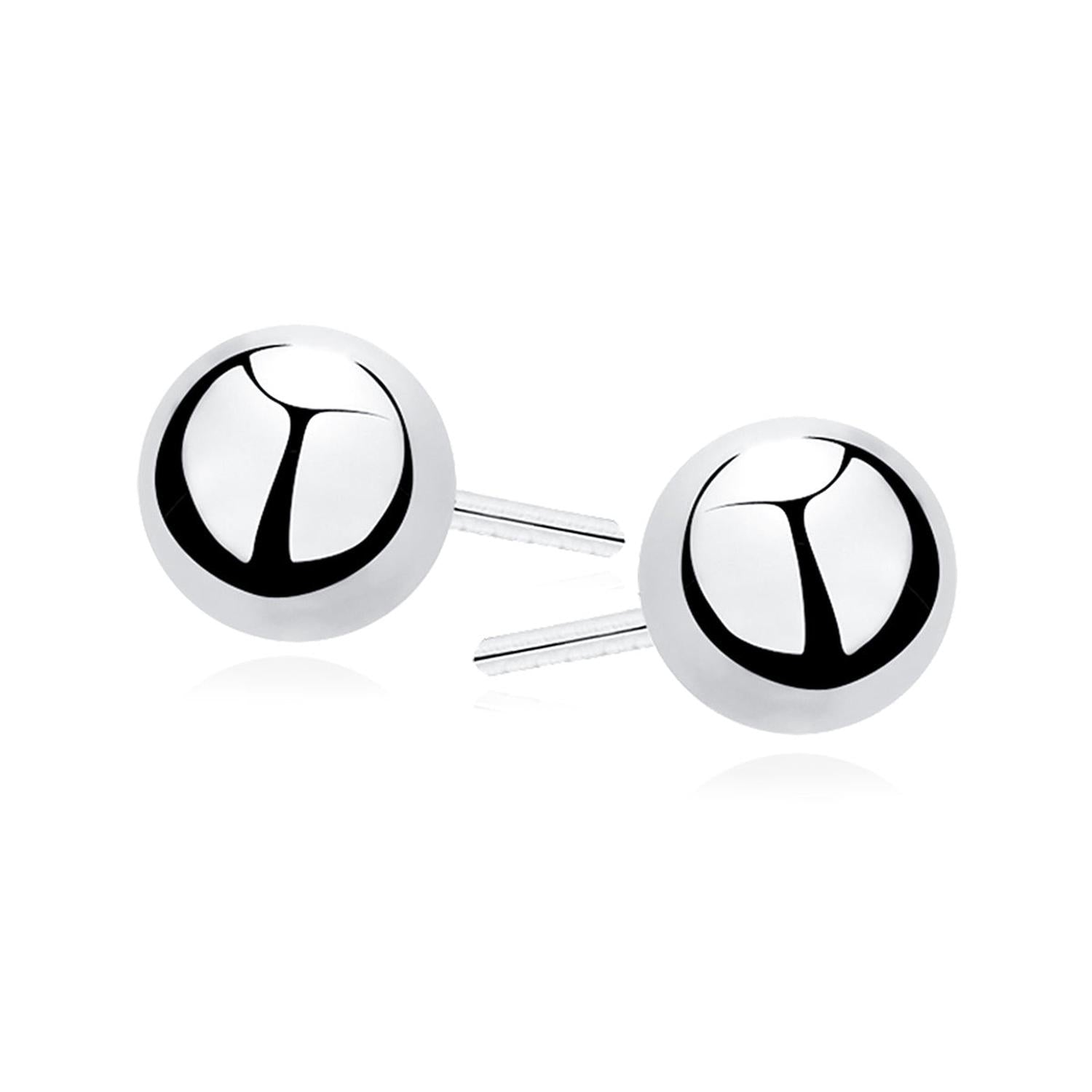 Melchior Jewellery childrens sterling silver ball stud earrings polished round mirror finish studs